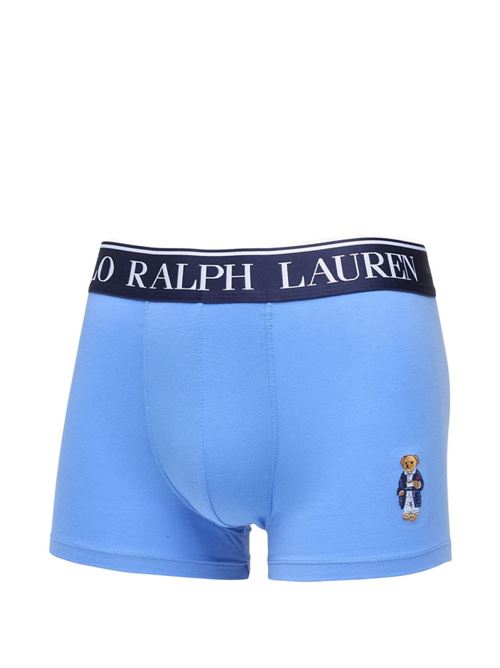 Boxer intimo uomo Polo Ralph Lauren 2 pack celeste e bianco con stampa orso POLO RALPH LAUREN | 714843425017